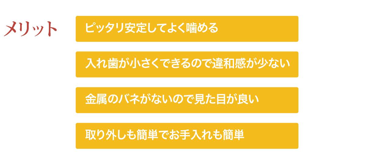 マグネット入れ歯_メリット